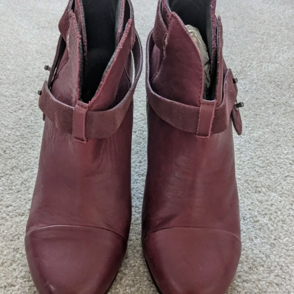 $550 worn X2 Rag & Bone Harrow Red Leather Ankle Boots 38.5 8.5 - Picture 3 of 10